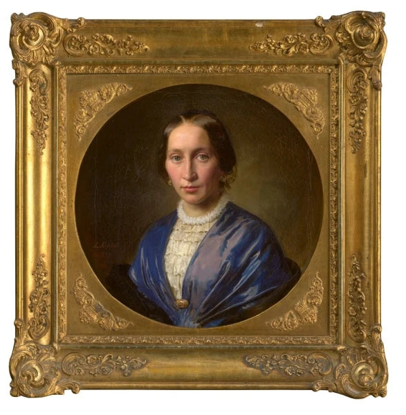 Portrait of an Elegant Lady in a Blue Dress