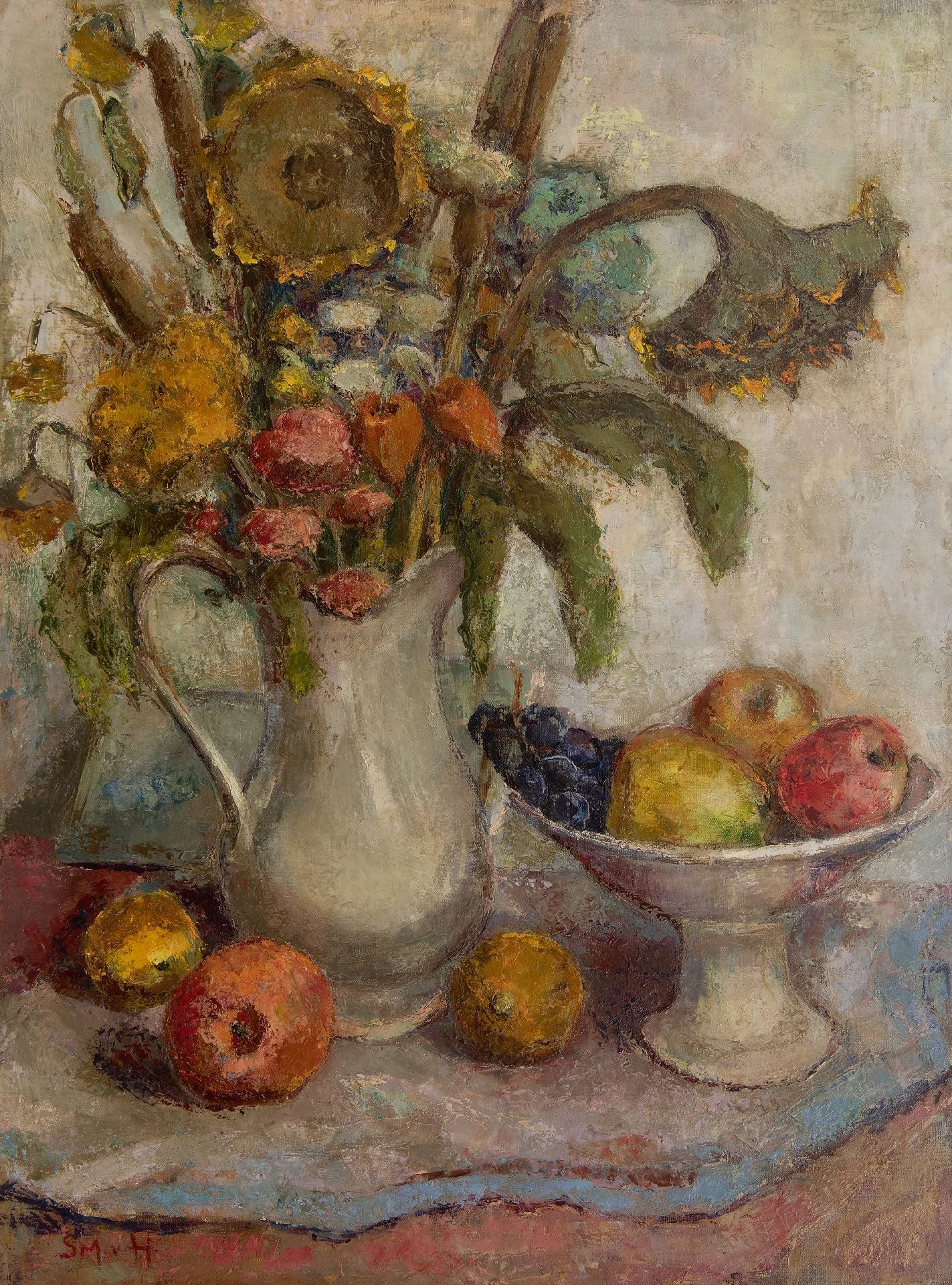 Still life with Sunflowers and Fruit