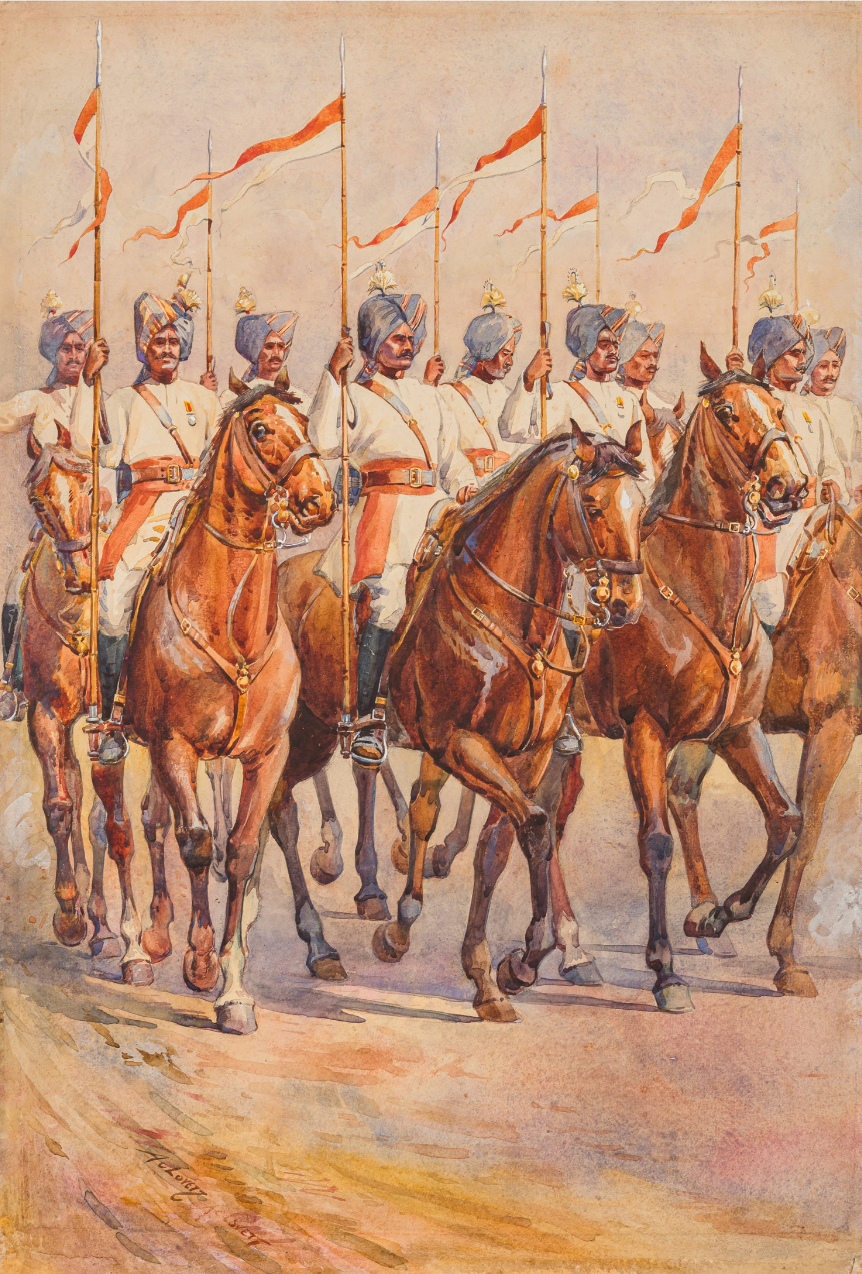 Indian Army soldiers, possibly the Mumbai Governors Indian bodyguard