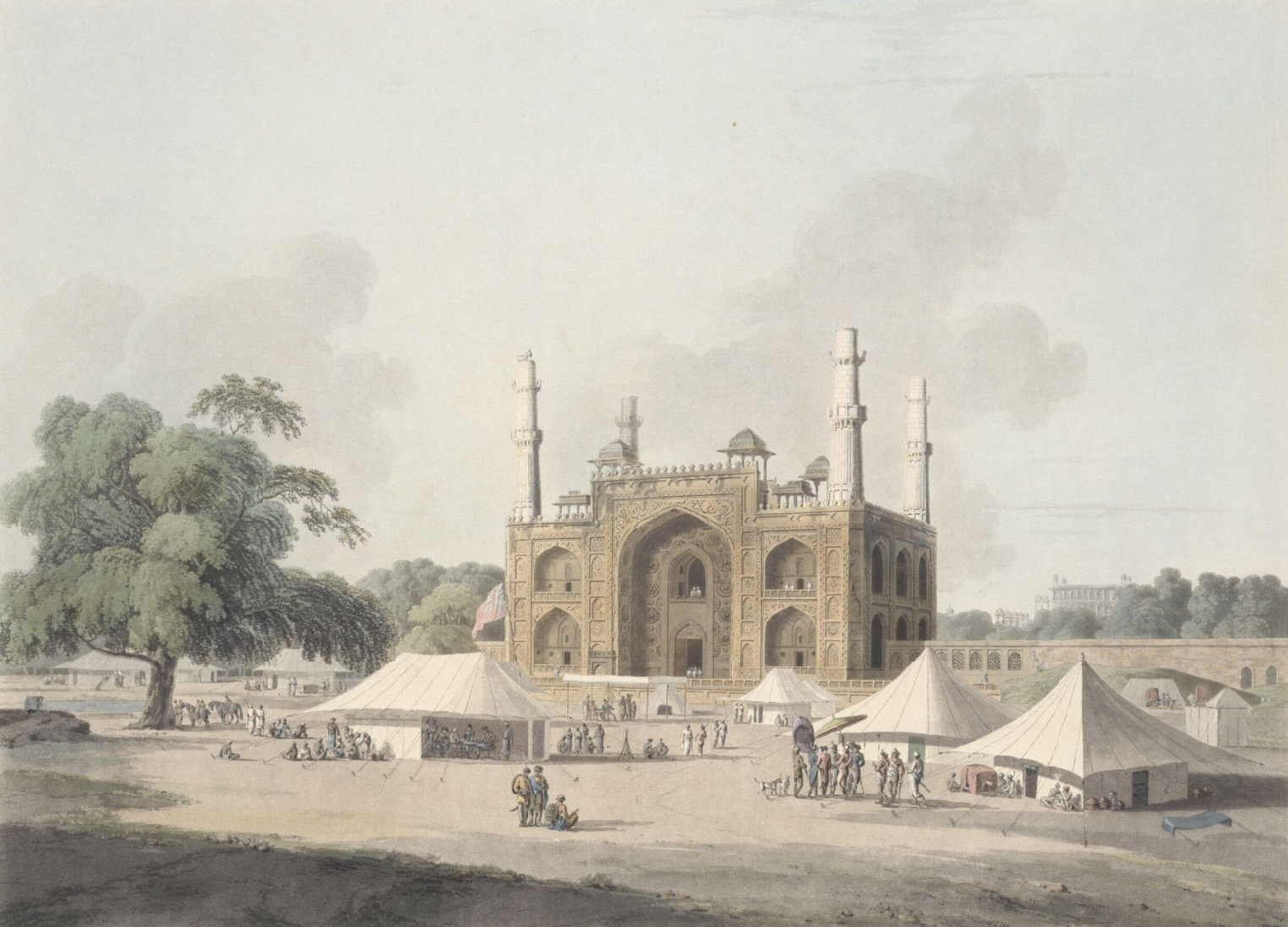 Gate of the Tomb of the Emporer Akbar, at Secundera, Near Agra (From Oriental Scenery)