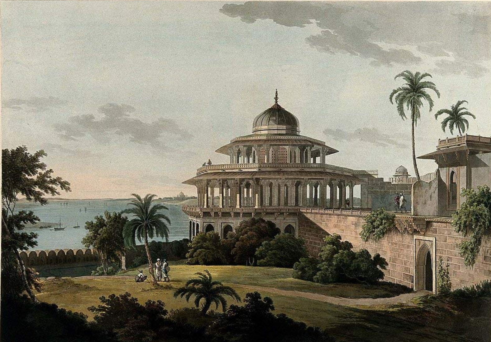 The Chalees Satoon in the Fort of Allahbad on the River Jumna (From Oriental Scenery)