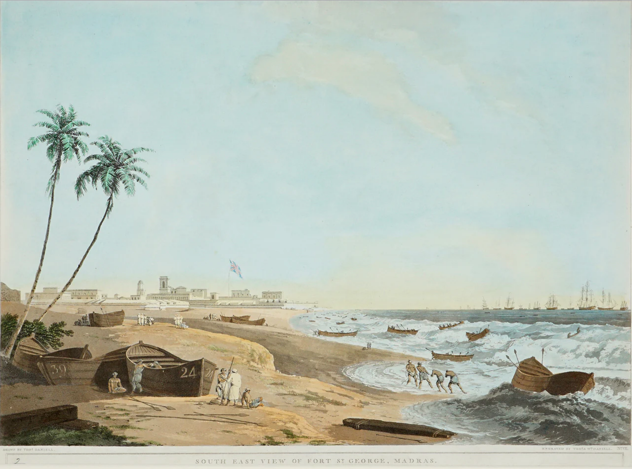 South East View of Fort St. George, Madras (From Oriental Scenery)